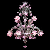 "Rosae" Murano glas Kronleuchter - 12 flammig - rosa