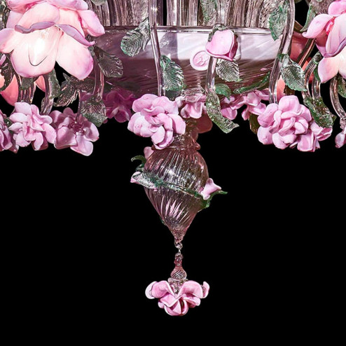 "Rosae" Murano glas Kronleuchter - 12 flammig - rosa