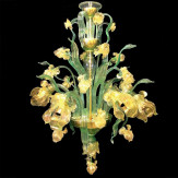 "Fiore d'acqua" Murano glas Kronleuchter - 6 flammig - grün und gold