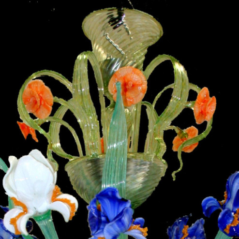 "Campo di Iris" Murano glass chandelier - 12 lights - blue