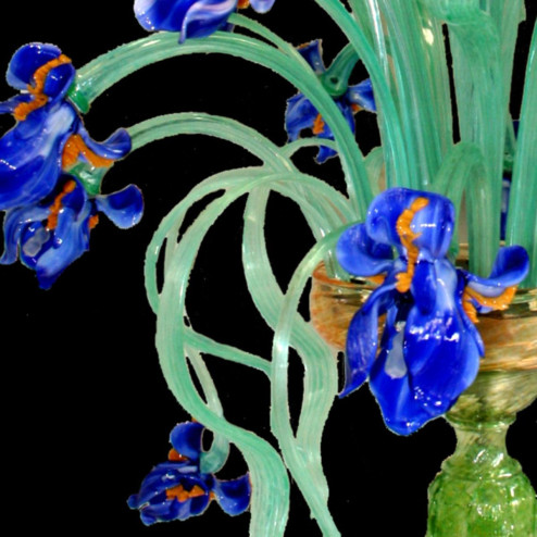 "Campo di Iris" lustre en cristal de Murano - 12 lumières - bleu