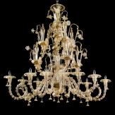 Magnifico 12 luces araña de Murano - forma oval - color oro