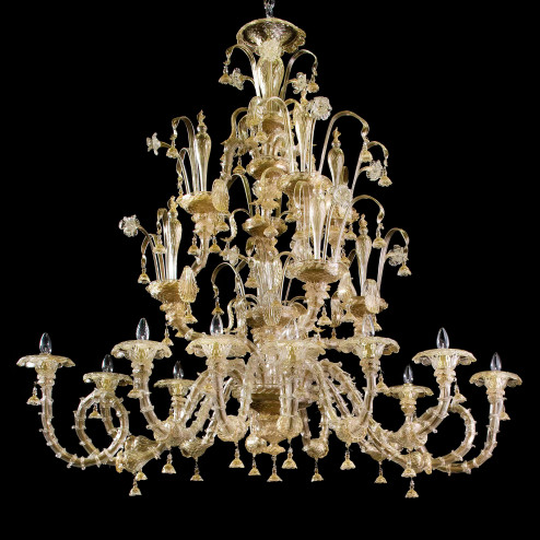 Magnifico 12 Leuchten aus Murano-Kronleuchter - ovale Form - gold farbe