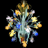 "Iris di Van Gogh" lustre en cristal de Murano - 24 lumières - multicolor