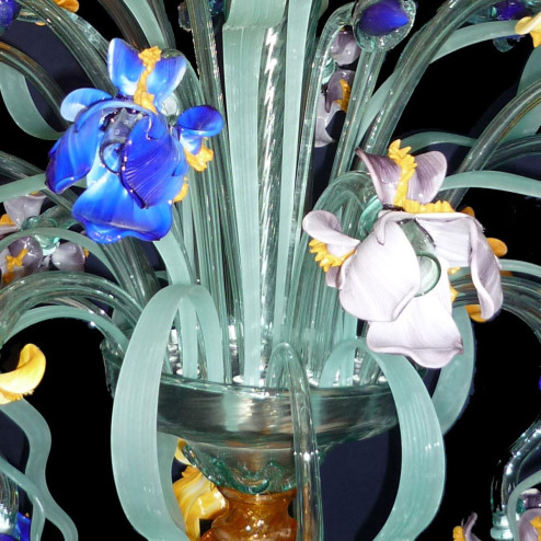 "Iris di Van Gogh" Murano glass chandelier - 24 lights - multicolor