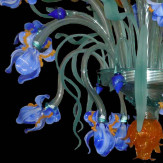 "Iris di Luce" Murano glas deckenleuchte - 16 flammig - blau