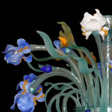 "Iris di Luce" plafonnier en verre de Murano  - 16 lumières - bleu