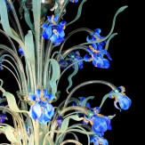 "Iris Blu" araña grande de cristal de Murano - 24 luces - azul
