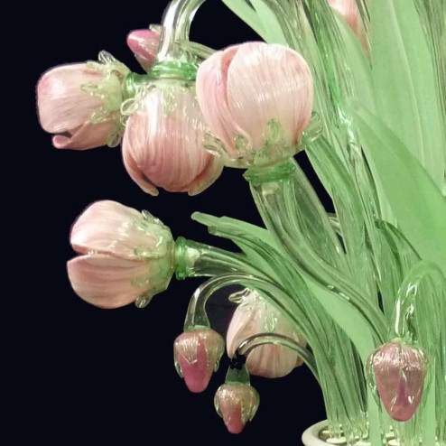 "Tulipani" Murano glass chandelier - 16 lights - pink