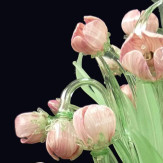 "Tulipani" lustre en cristal de Murano - 16 lumières - rose
