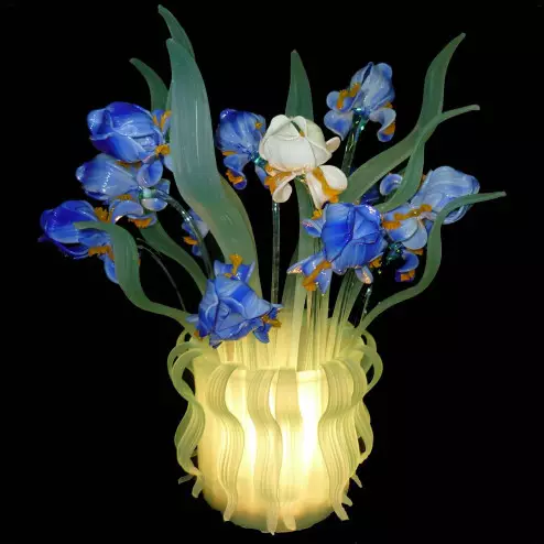 "Iris Blu" lampara de sobremesa de Murano
