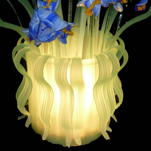 "Iris Blu" Murano glass table lamp - 1 light - blue