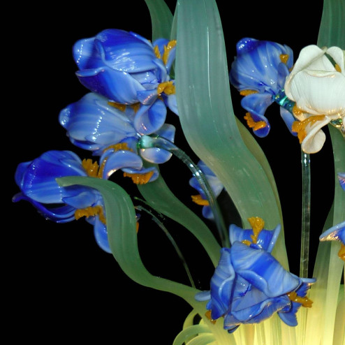 "Iris Blu" Murano glass table lamp - 1 light - blue