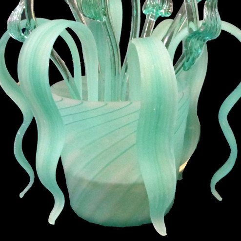 "Iris Blu" Murano glass bedside lamp - 2 lights - blue