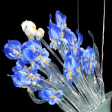 "Mazzo di Iris" lampara de araña de Murano - 8 luces - azul