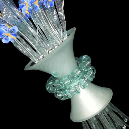"Mazzo di Iris" Murano glas Kronleuchter - 8 flammig - blau