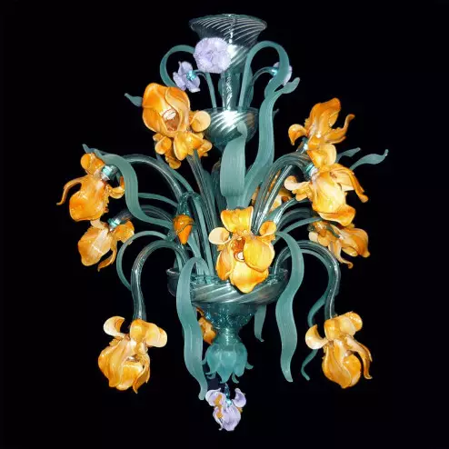 "Iris di Van Gogh" petit lustre en verre de Murano