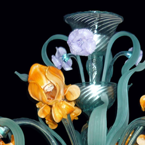 "Iris di Van Gogh" small Murano glass chandelier - 12 lights - yellow