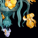 "Iris di Van Gogh" kleine Murano Kronleuchter - 12 flammig - gelb