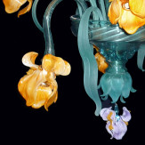 "Iris di Van Gogh" araña pequeña de cristal de Murano - 12 luces - amarillo
