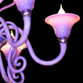 "Riccio Lilla" lampara de araña de Murano - 6 luces - rosa