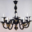 "Perla" lampara de araña de Murano - 12 luces - negro