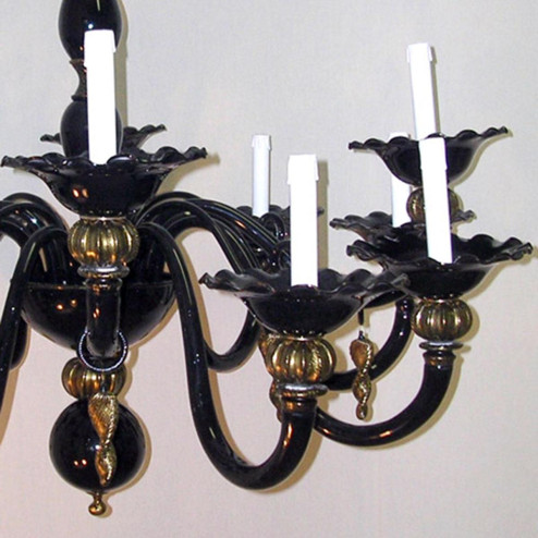 "Perla" Murano glass chandelier - 12 lights - black