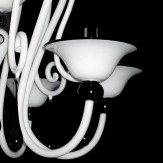 "Serpico" Murano glas Kronleuchter - 6 flammig - weiß und schwarz