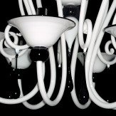 "Serpico" Murano glas Kronleuchter - 6 flammig - weiß und schwarz