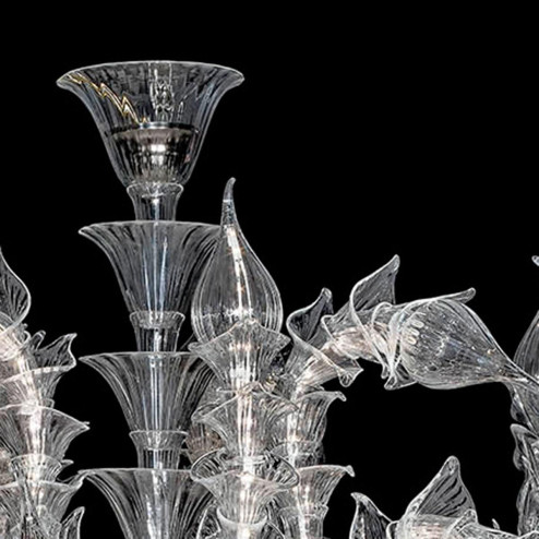 "Aniba" Murano glass chandelier - 24 lights - transparent