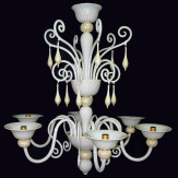 "Riccio Bianco" lampara de araña de Murano - 6 luces