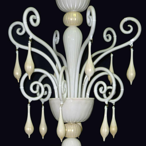 "Riccio Bianco" Murano glass chandelier - 6 lights
