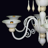 "Riccio Bianco" lustre en cristal de Murano - 6 lumières