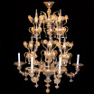 "Arianna" Murano glass chandelier - 6 lights - gold