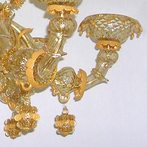 "Midna" lustre en cristal de Murano - 6 lumières - or