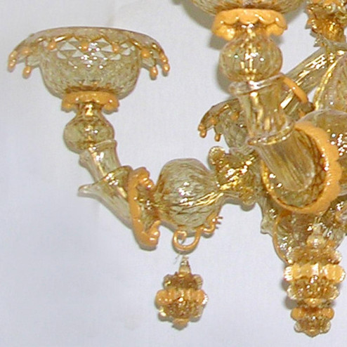 "Midna" Murano glass chandelier - 6 lights - gold