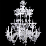 "Alida" Murano glass chandelier - 16 lights - transparent