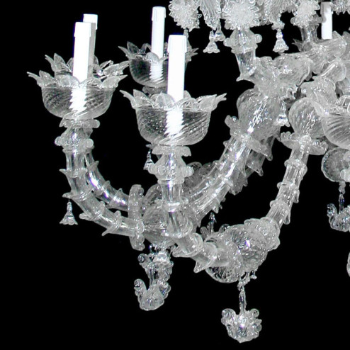"Apollinare" Murano glass chandelier - 12 lights - transparent