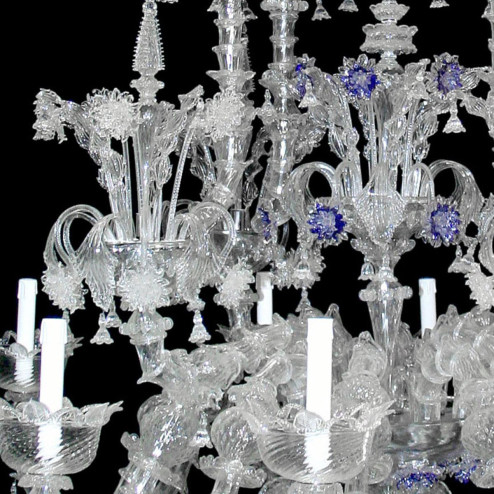 "Apollinare" lampara de araña de Murano - 12 luces - transparente