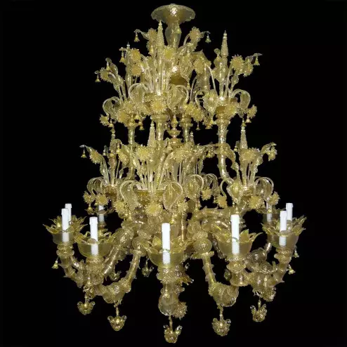 "Adelchi" Murano glass chandelier - 12 lights - gold