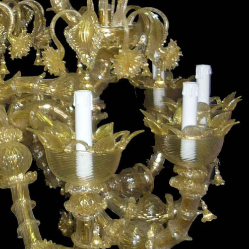 "Adelchi" Murano glass chandelier - 12 lights - gold