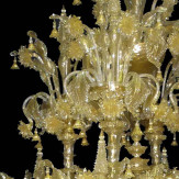 "Adelchi" lustre en cristal de Murano - 12 lumières - or