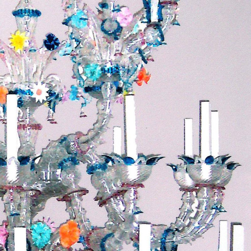 "Arcobaleno" lustre en cristal de Murano - 36 lumières - multicolor