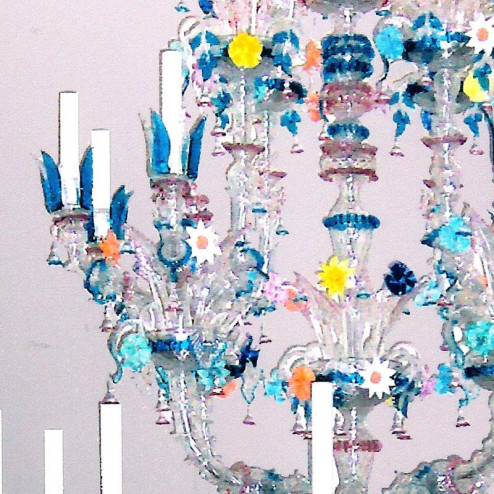 "Arcobaleno" Murano glass chandelier - 36 lights - multicolor