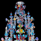 "Abbondanza" Murano glass chandelier - 36 lights - multicolor