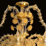 "Adriana" lustre en cristal de Murano - 12 lumières - or