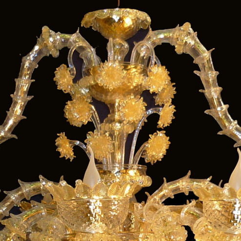 "Adriana" lampara de araña de Murano - 12 luces - oro