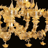 "Adriana" lustre en cristal de Murano - 12 lumières - or