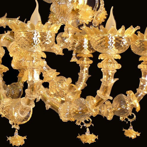 "Adriana" Murano glas Kronleuchter - 12 flammig - gold