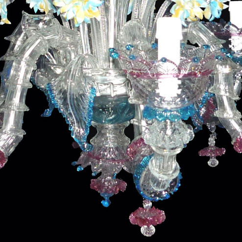 "Berenice" lustre en cristal de Murano - 6 lumières